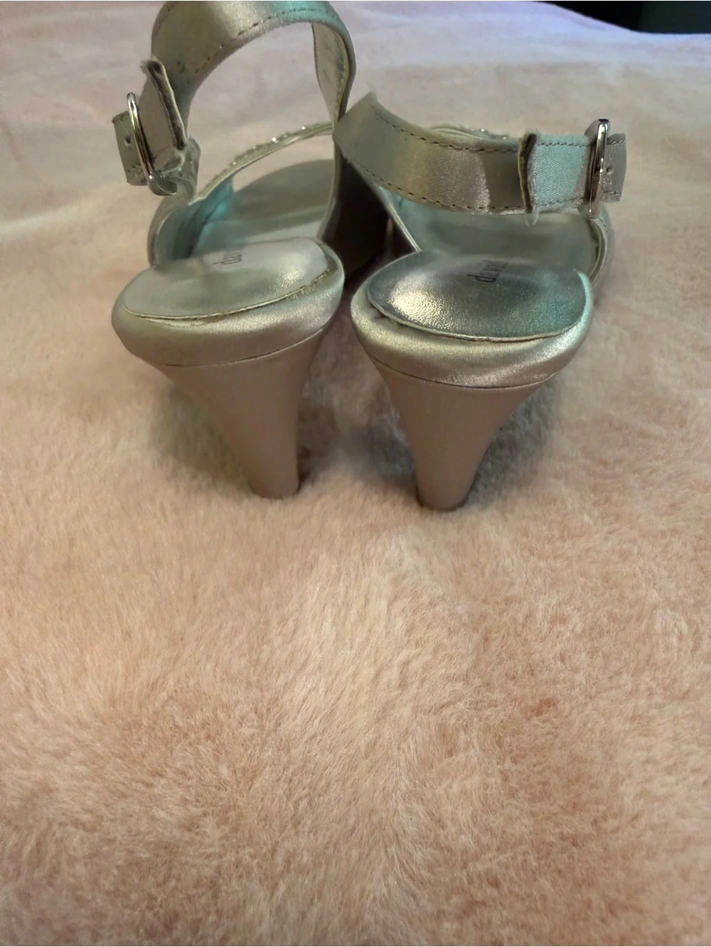 Davids Bridal Silver Embellished Slingback Sandals